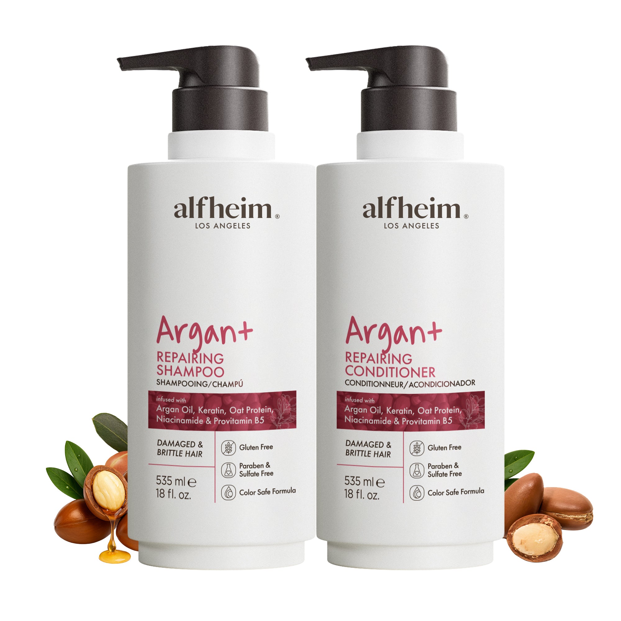 Argan+ Repairing Shampoo & Conditioner Set – alfheimbeauty