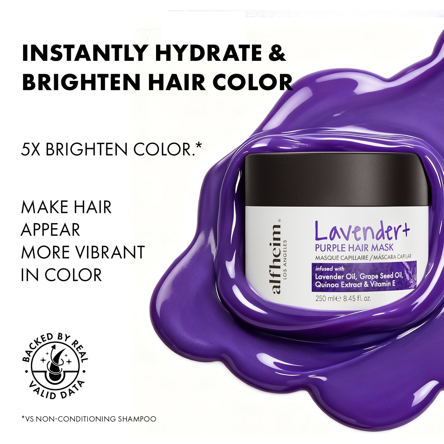 MASCARILLA CAPILAR PÚRPURA ACLARADORA DE COLOR LAVANDA